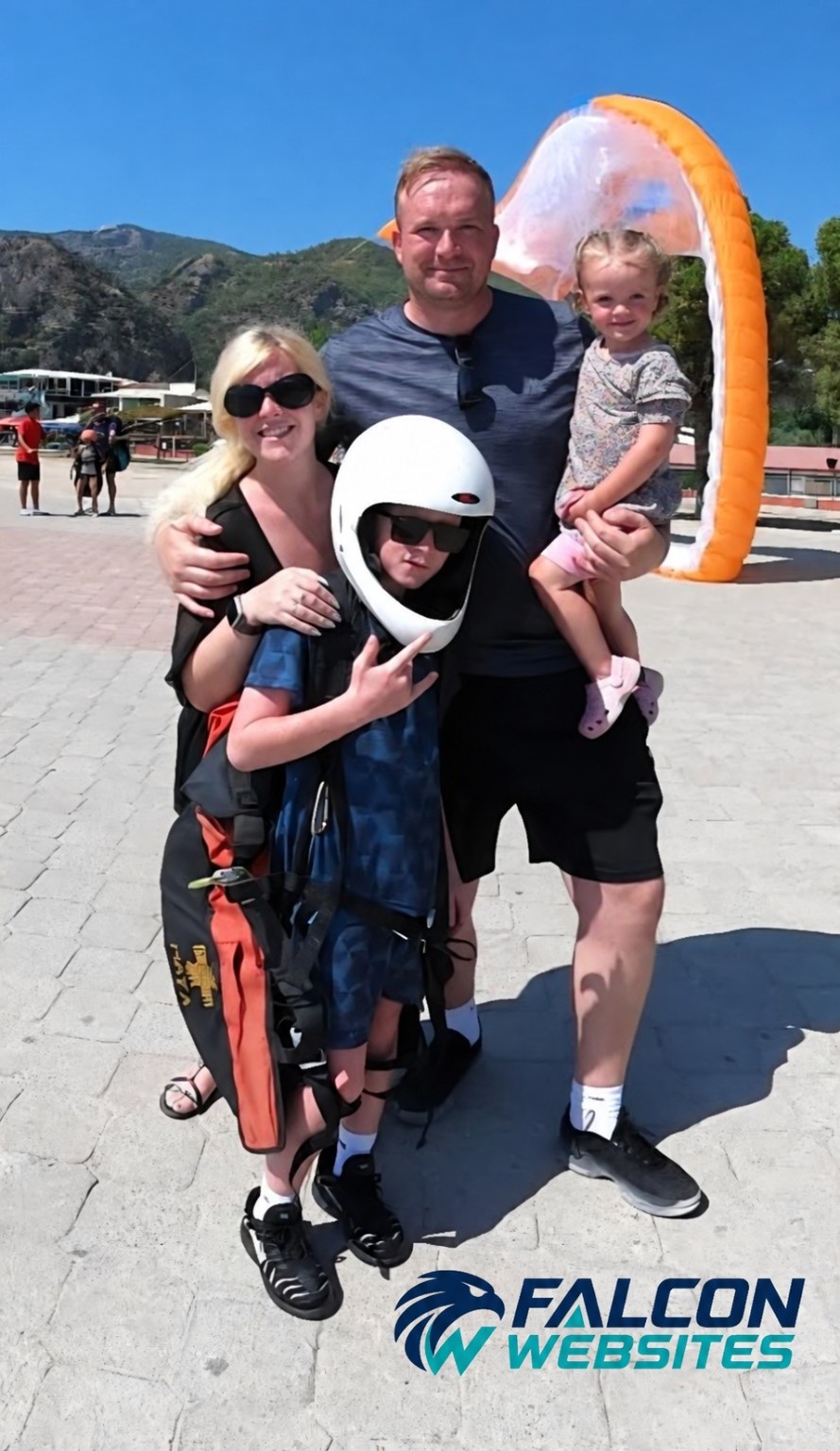 Craig with his family, the inspiration behind Falcon Websites